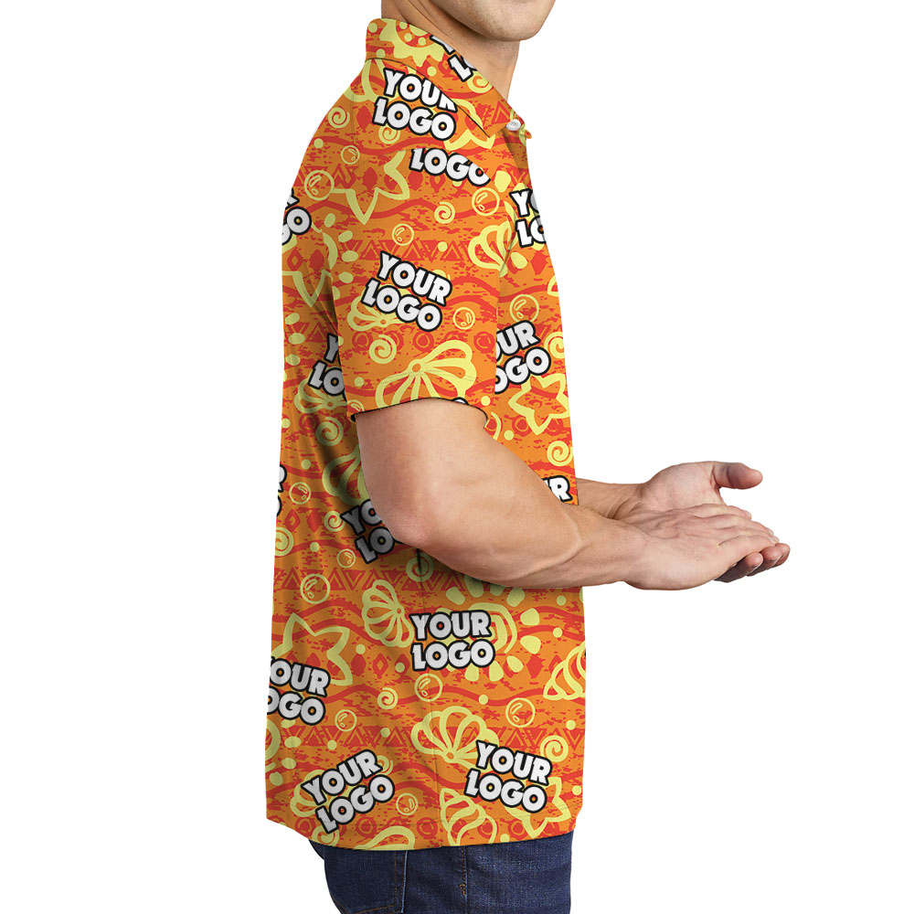 Orange Men's Polo Shirt With Custom Logo