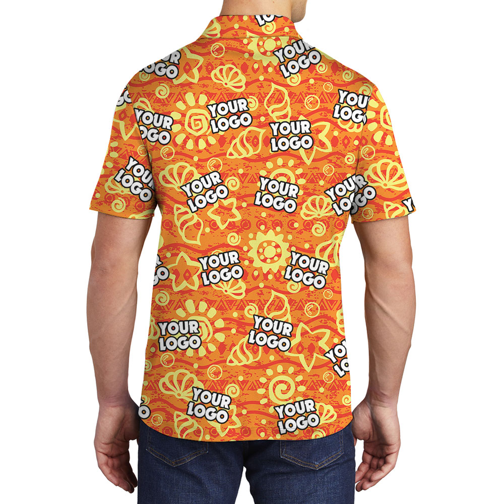 Orange Men's Polo Shirt With Custom Logo