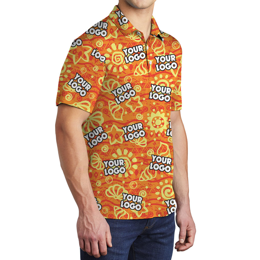 Orange Men's Polo Shirt With Custom Logo