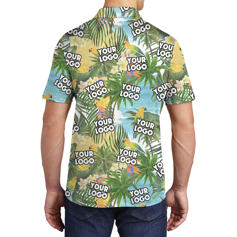 Vintage Men's Collared Shirt With Multiple Logos
