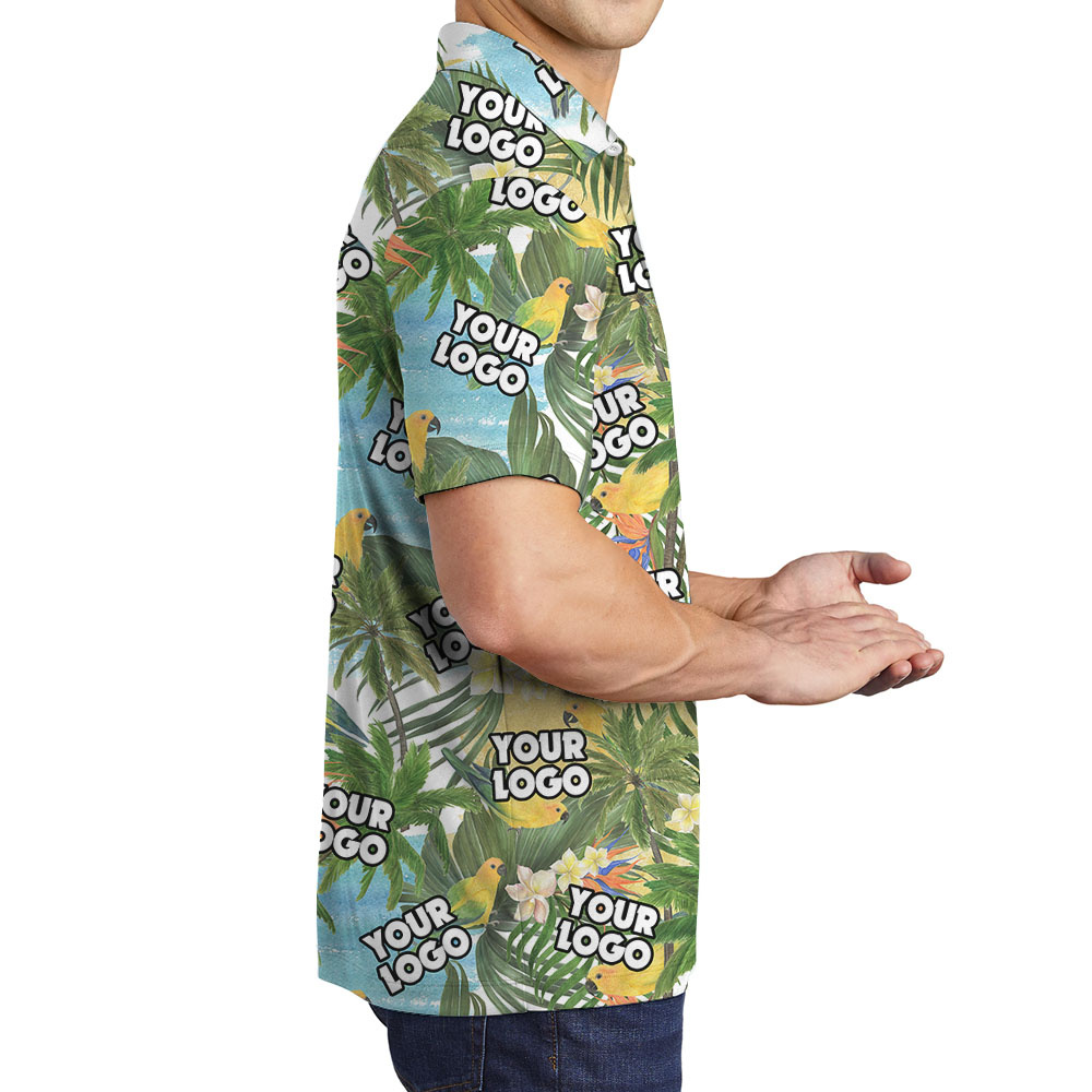 Vintage Men's Collared Shirt With Multiple Logos