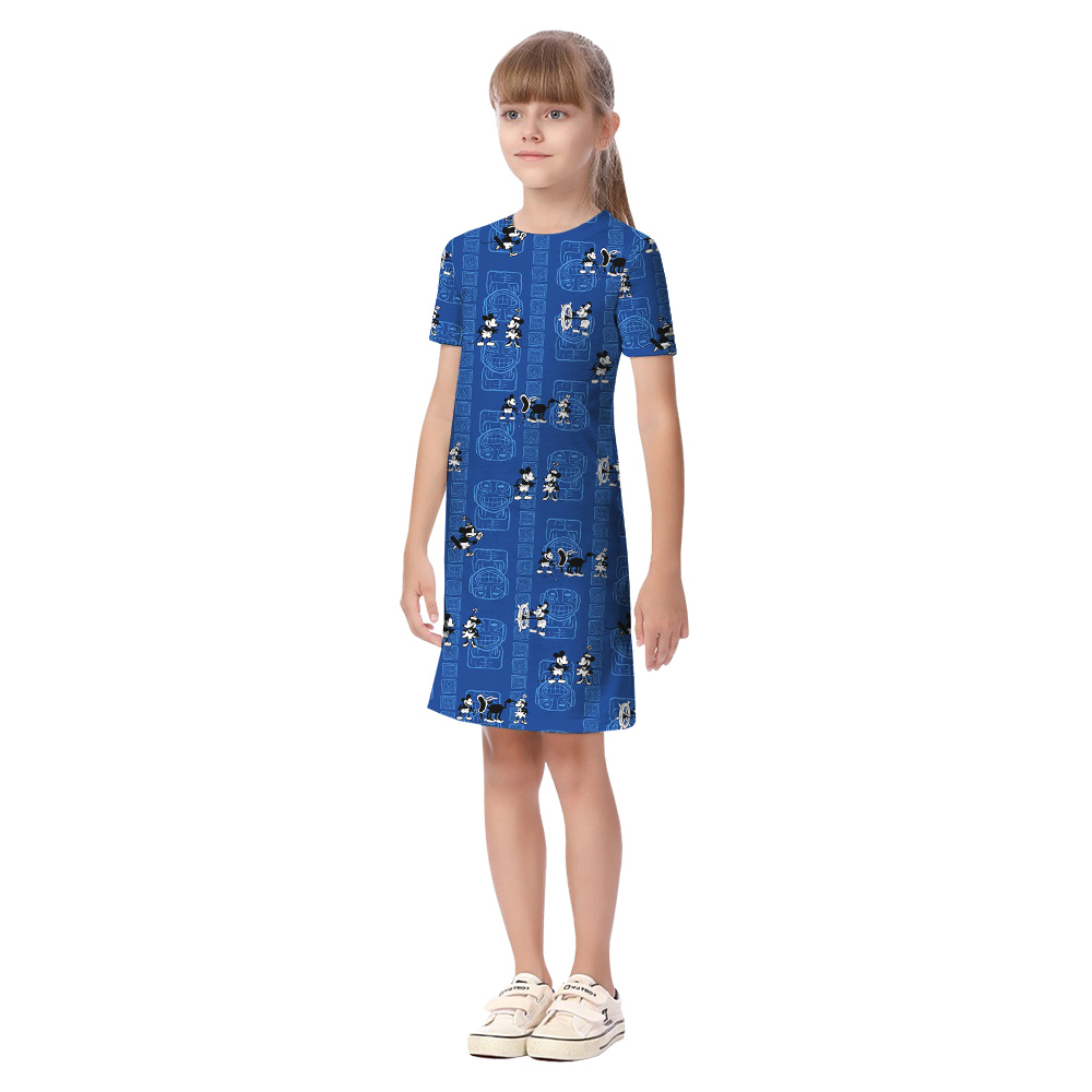 Navy Vintage Tiki Mickey Mouse Family Matching Hawaiian Outfits For Family