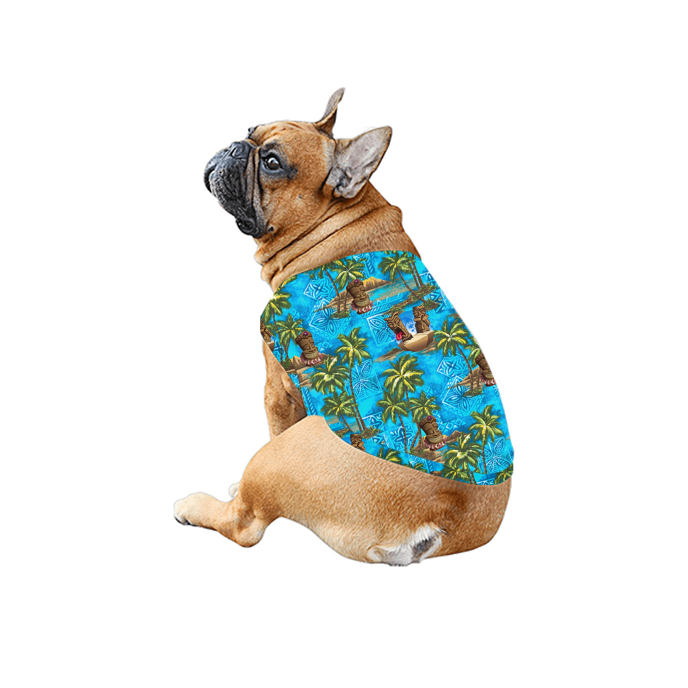 Cute Vintage Tiki Palm Trees Tropical Matching Hawaiian Shirts And Dresses