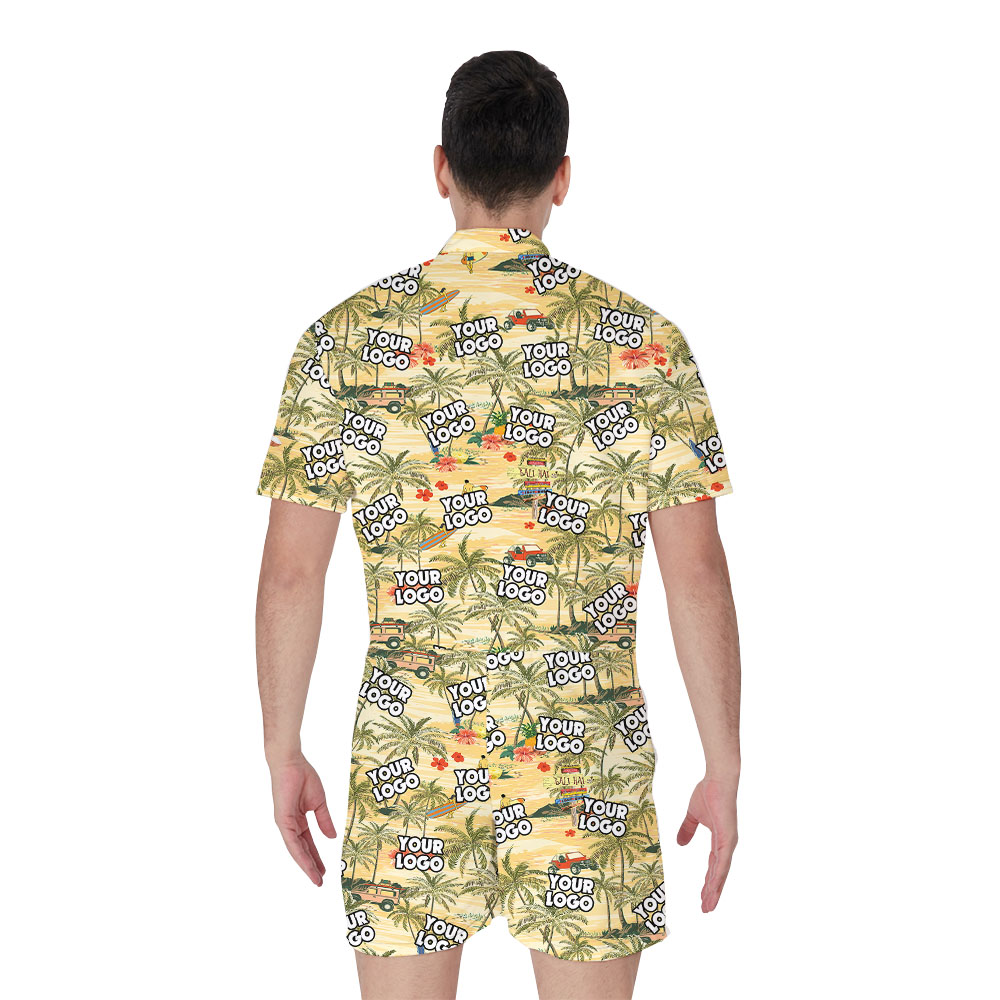 Men's Hawaiian Romper With Custom Logos