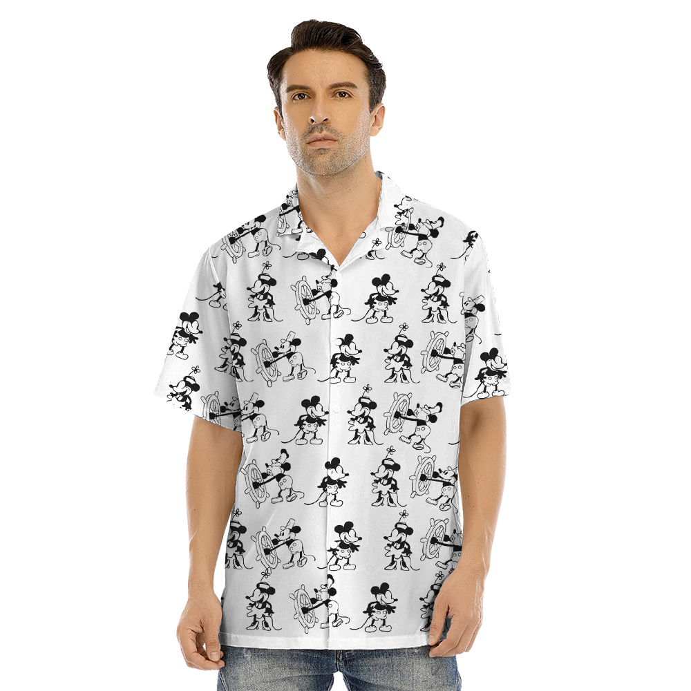 Mickey Mouse Steamboat Willie Vintage Matching Family Hawaiian Shirts Dad And Son