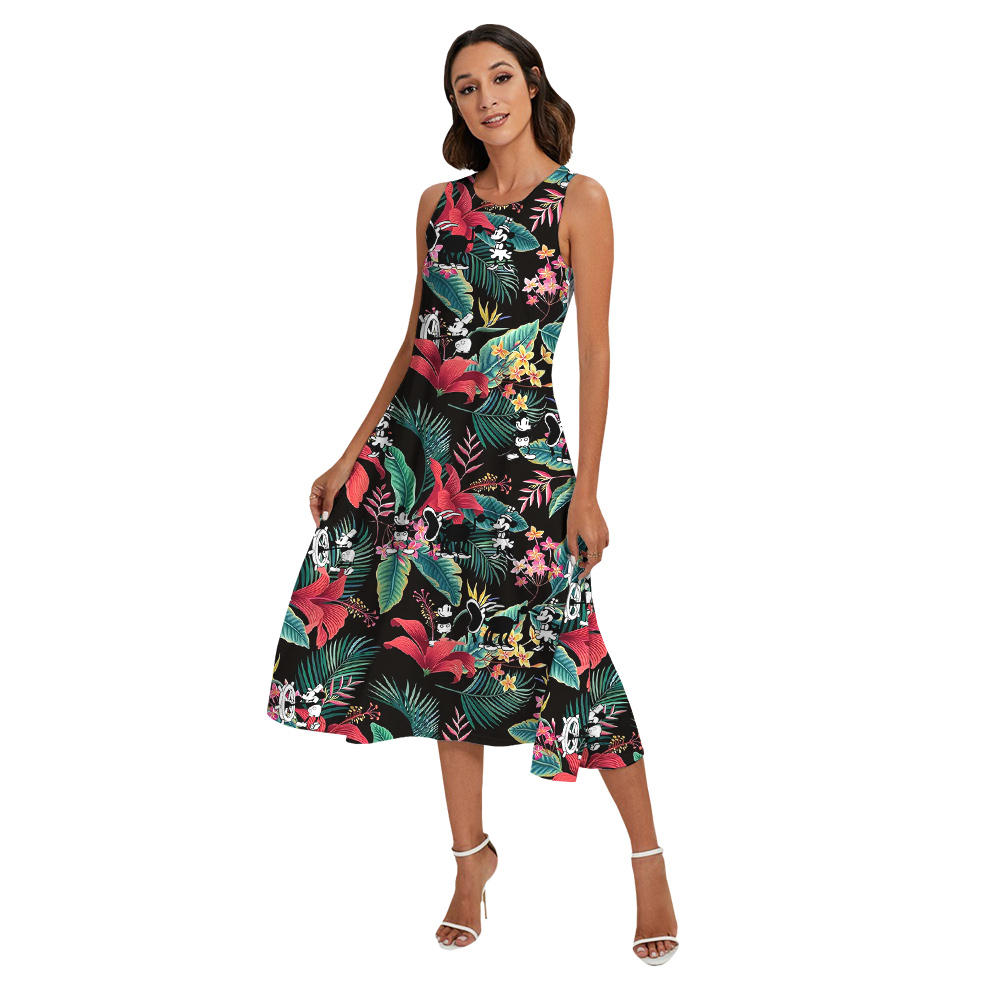 Tropical Floral Mickey Steamboat Willie Matching Aloha Wear For Family