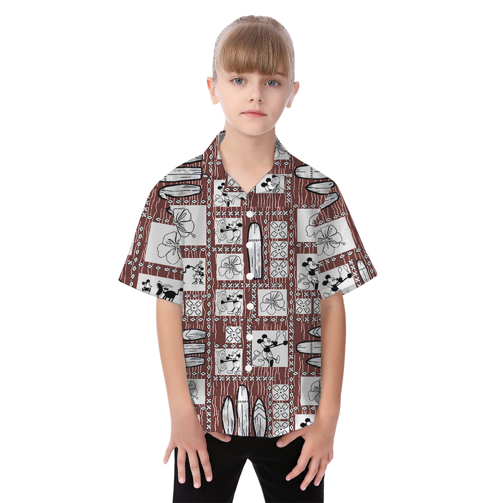 Mickey Mouse Surfing Boat Classic Matching Family Hawaiian Outfits
