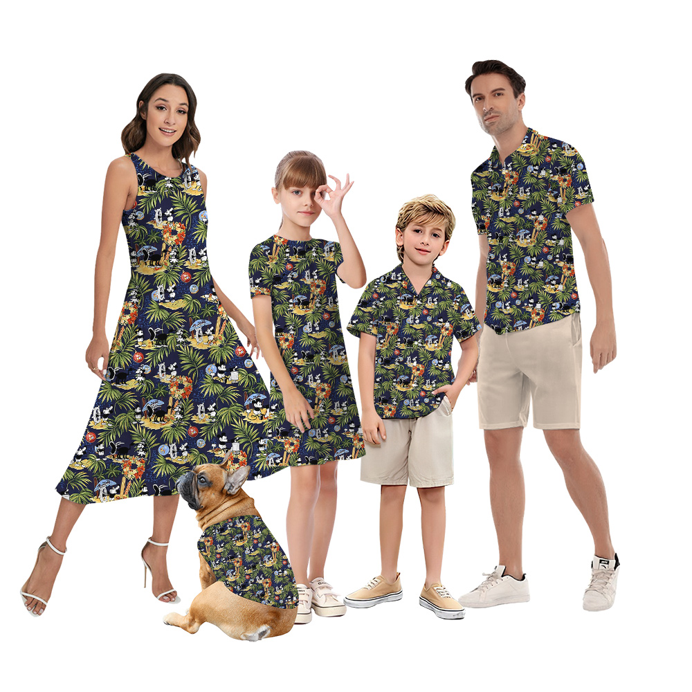 Cute Mickey Steamboat Willie Matching Tropical Hawaiian Outfits - variant image 1