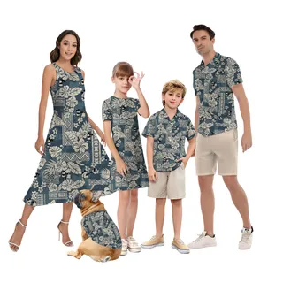 Mickey Steamboat Willie Vintage Floral Matching Hawaiian Outfits For Family