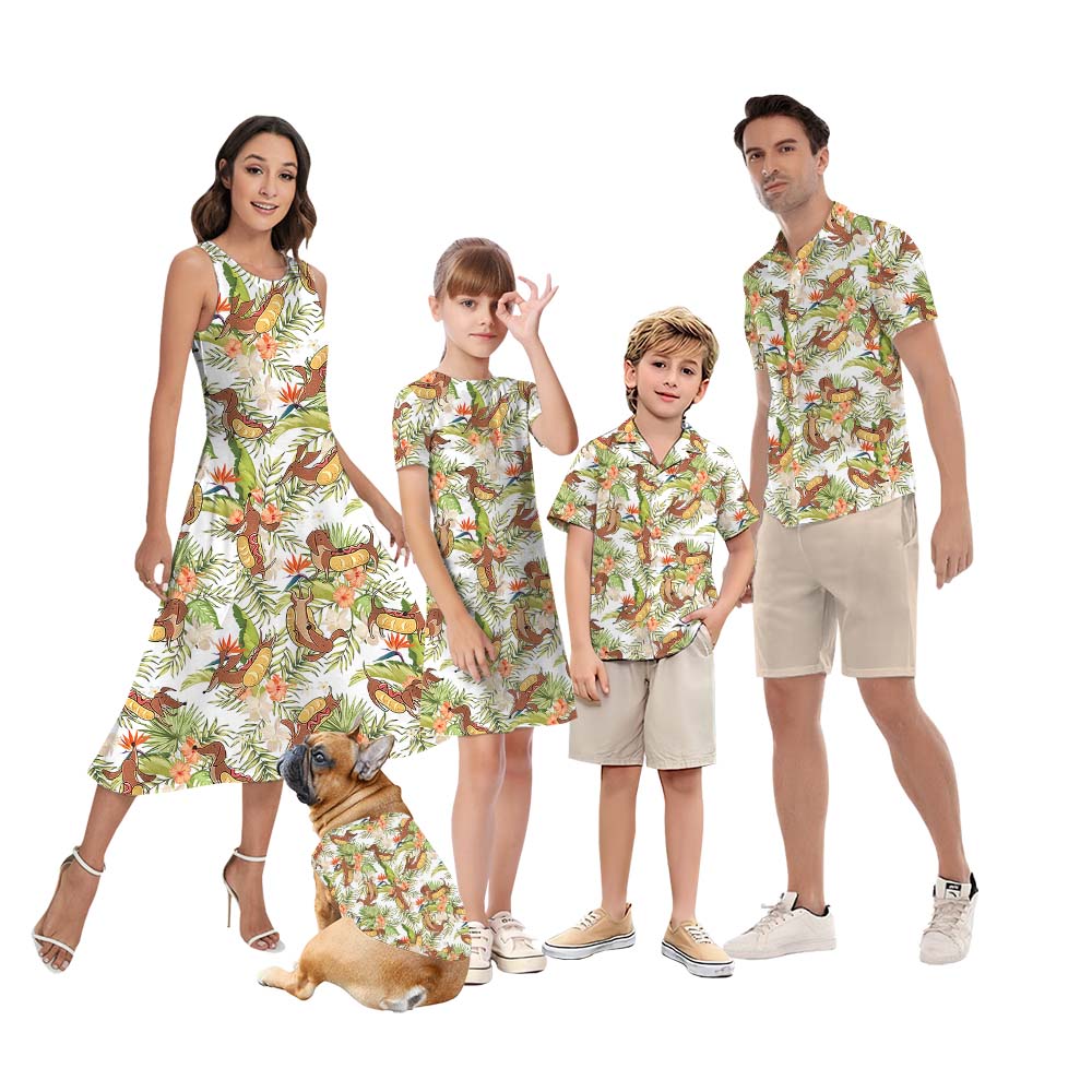 Dachshund Tropical Matching Hawaiian Shirt With Dog - variant image 1