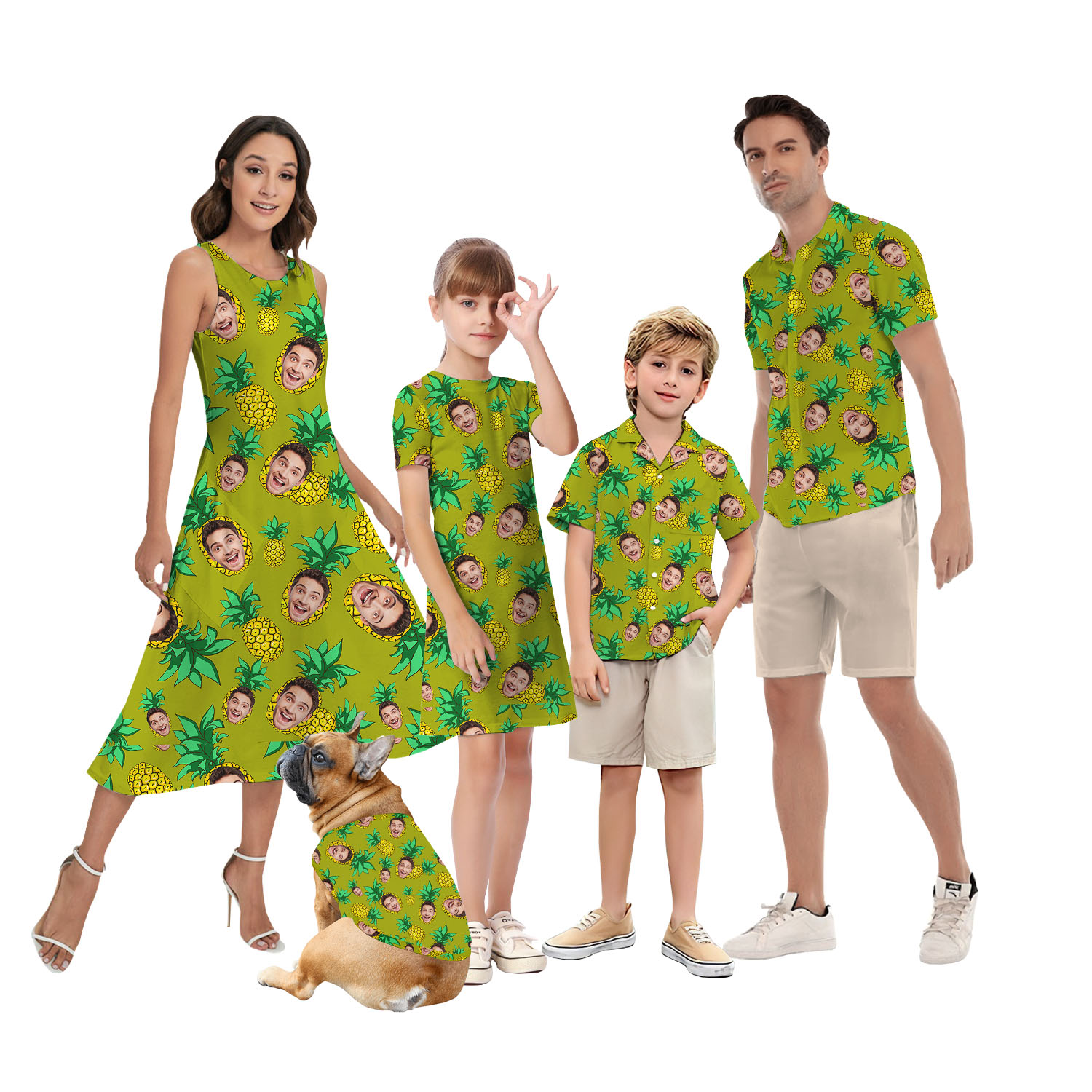 Pineapple White Matching Hawaiian Shirts With Multiple Faces - variant image 1