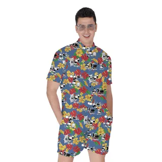 Island Icon Mickey's 1928 Steamboat Willie Hawaiian Men Rompers