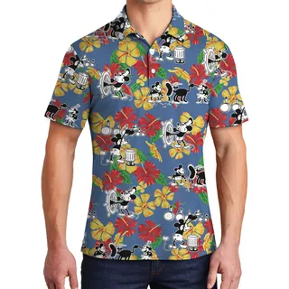 Surf's Up Mickey's Steamboat Willie 1928 Polo Shirts