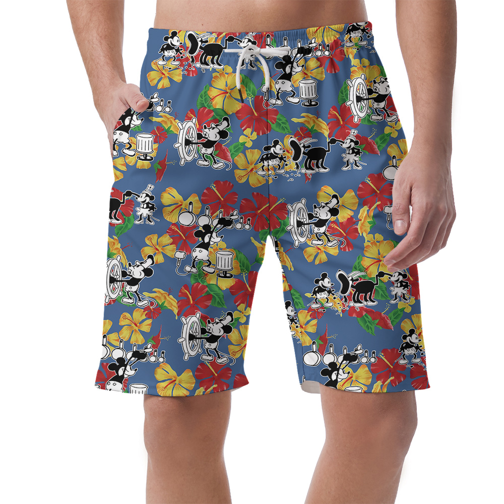 Palm Paradise Mickey Steamboat Willie 1928 Tropical Men Shorts - variant image 1