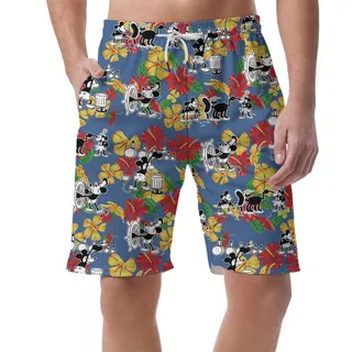 Palm Paradise Mickey Steamboat Willie 1928 Tropical Men Shorts