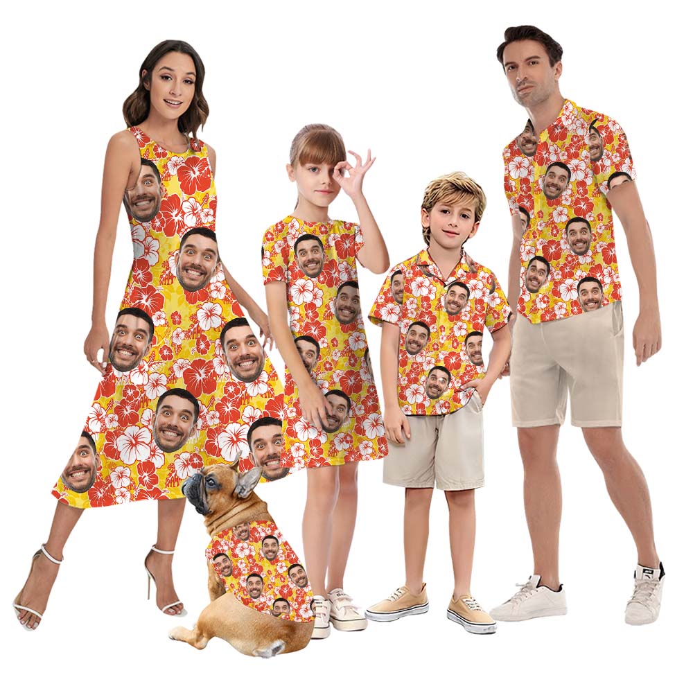 Floral Custom Matching Hawaiian Outfit With Multiple Faces - variant image 1