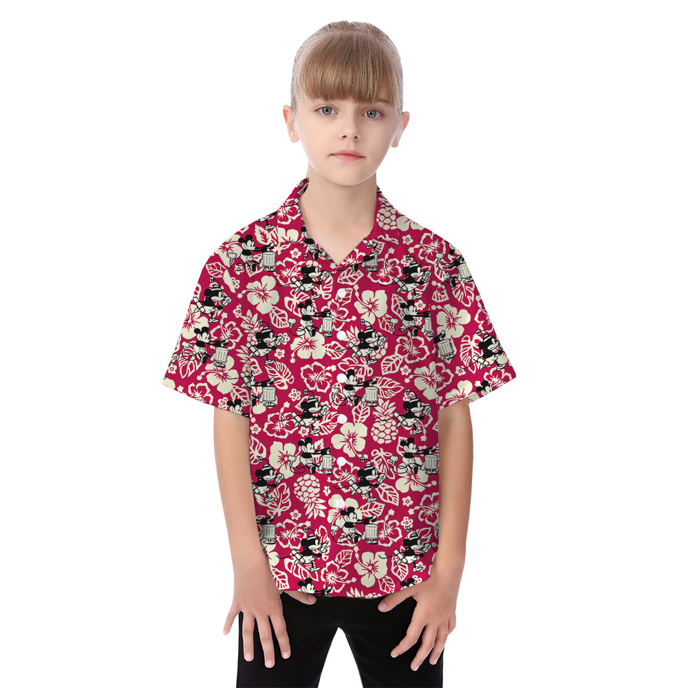 Vintage Hibiscus Mickey And Minnie Family Matching Hawaiian Outfits