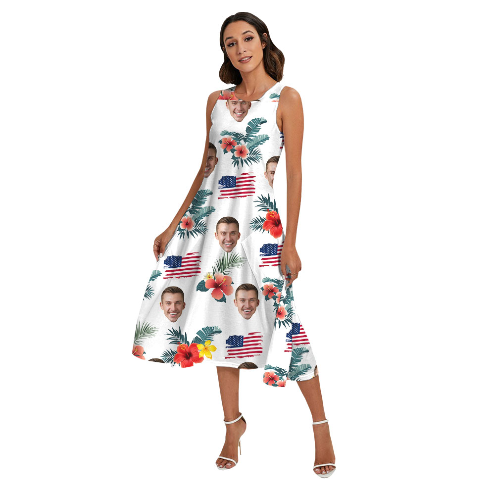 4th Of July Custom Tropical Hawaiian Shirt With Faces