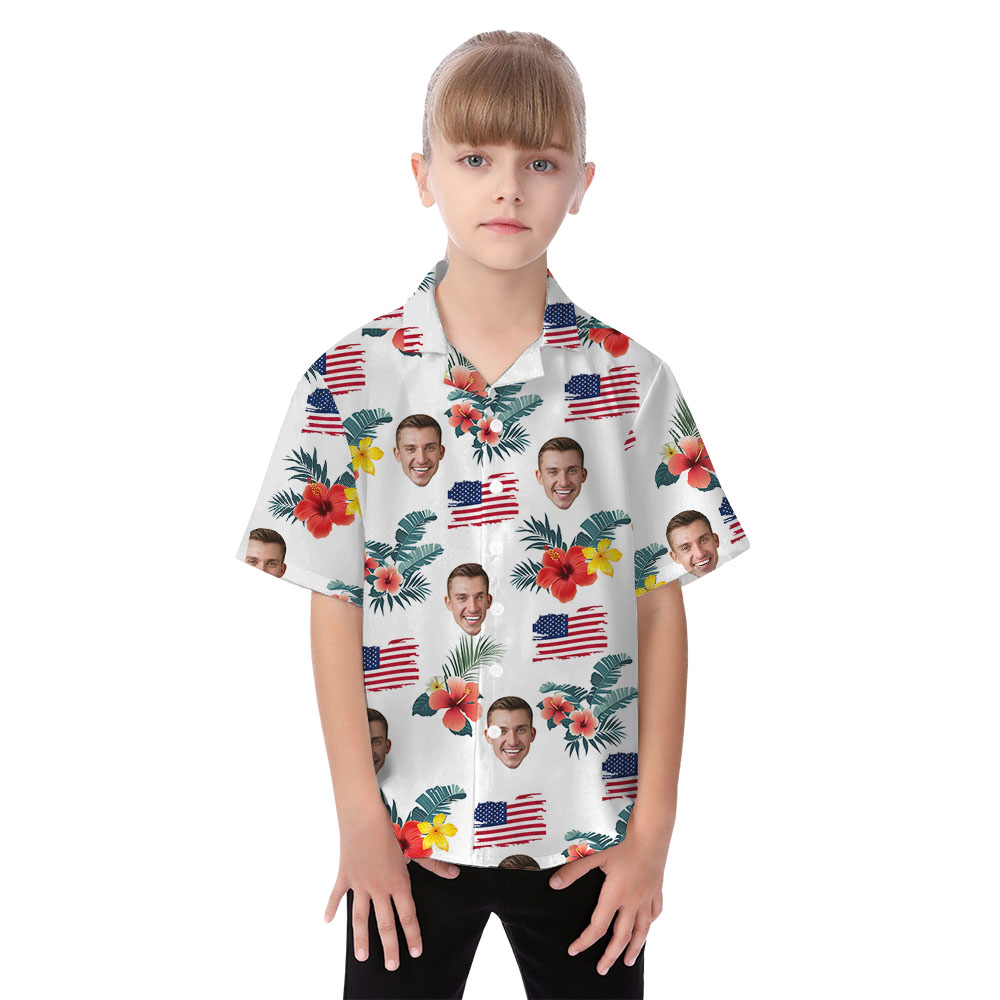 4th Of July Custom Tropical Hawaiian Shirt With Faces