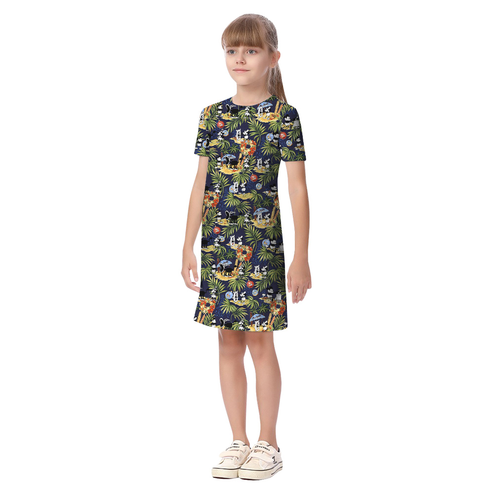 Cute Mickey Steamboat Willie Matching Tropical Hawaiian Outfits