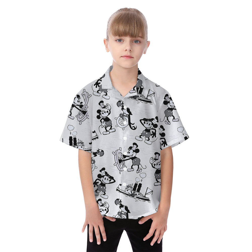Mickey Steamboat Willie Mens Womens Matching Hawaiian Outfits