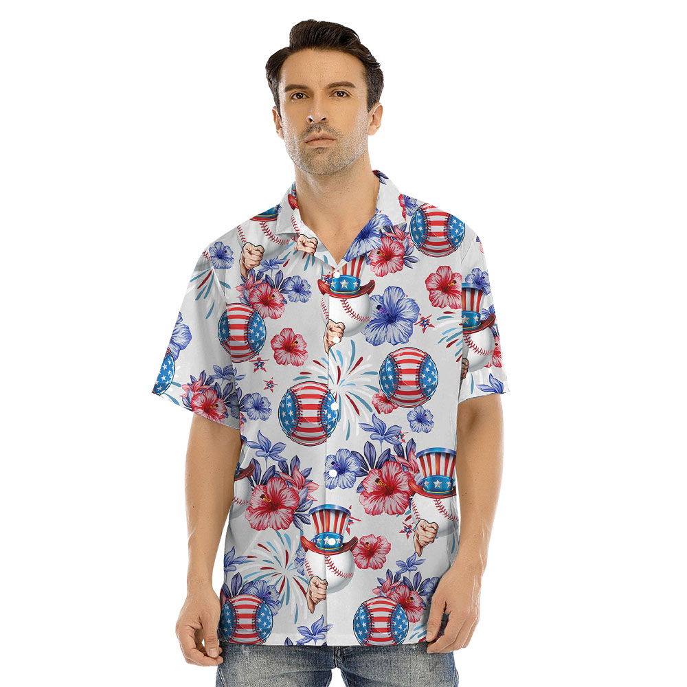 Baseball Independent Day Matching Hawaiian Outfit For Family