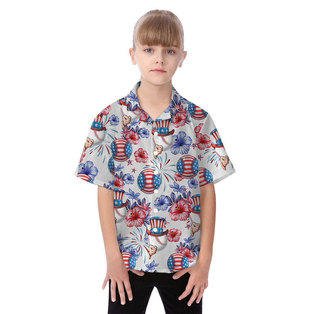 Baseball Independent Day Matching Hawaiian Outfit For Family