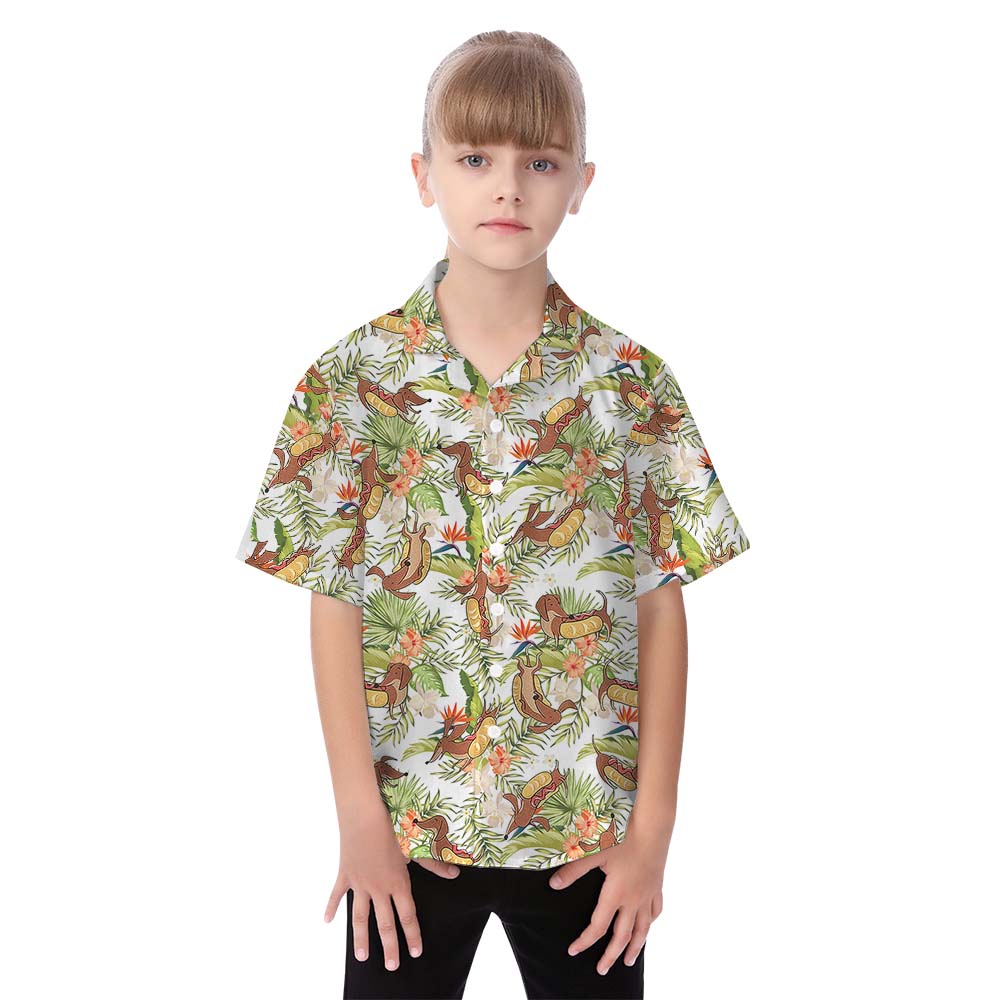 Dachshund Tropical Matching Hawaiian Shirt With Dog