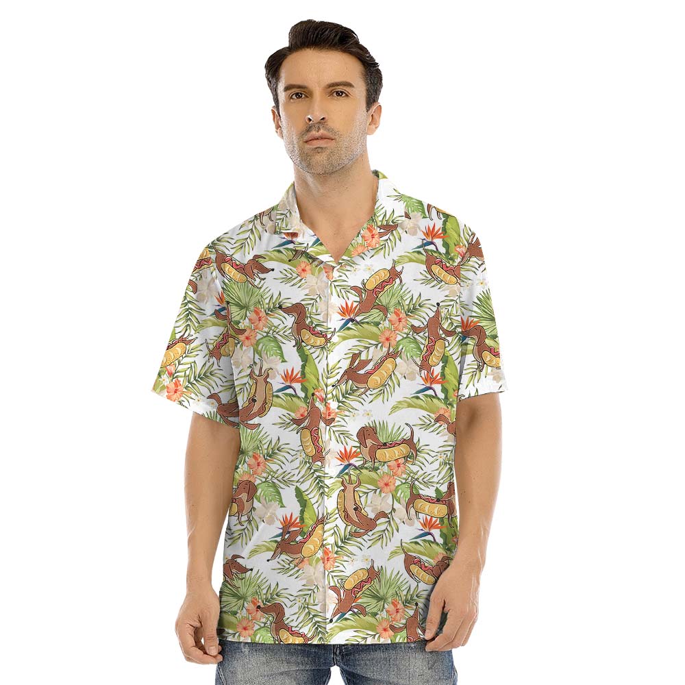Dachshund Tropical Matching Hawaiian Shirt With Dog
