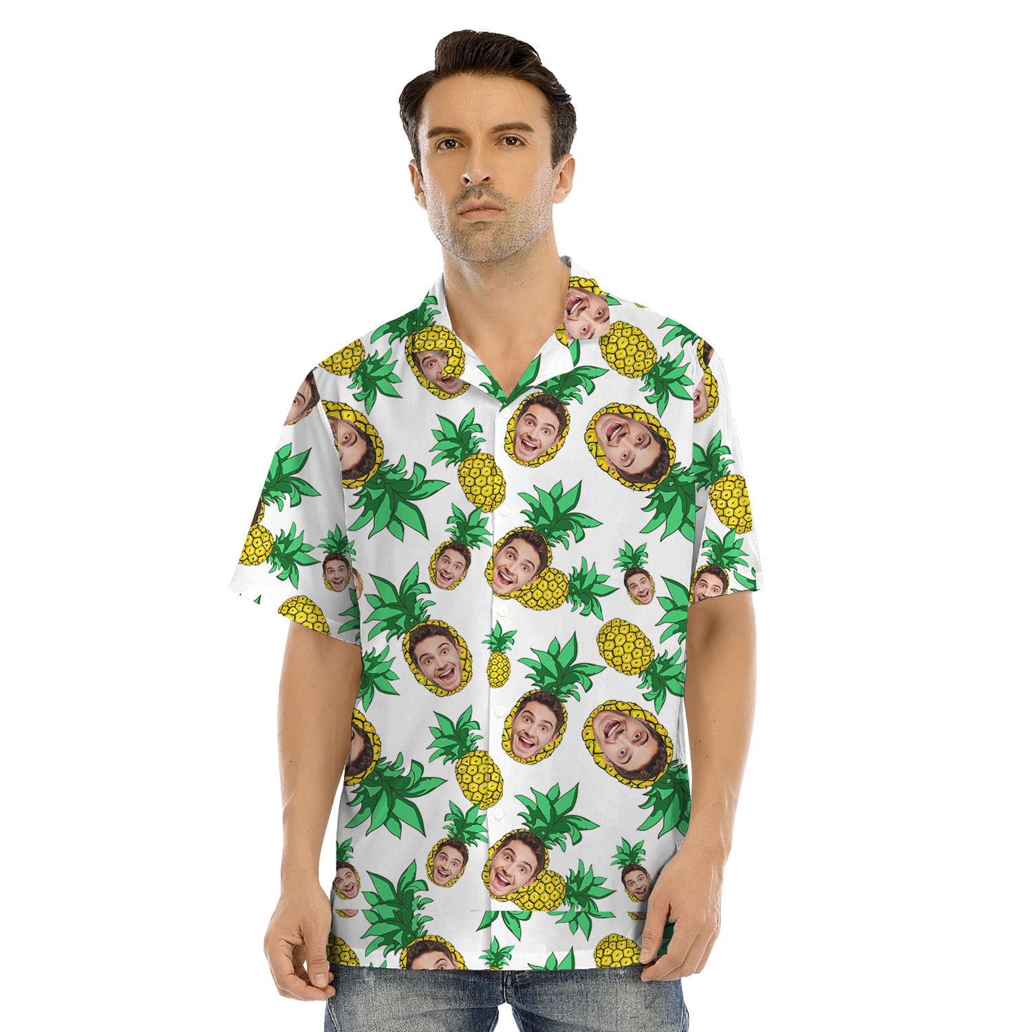 Custom Face His And Hers Matching Tropical Outfits