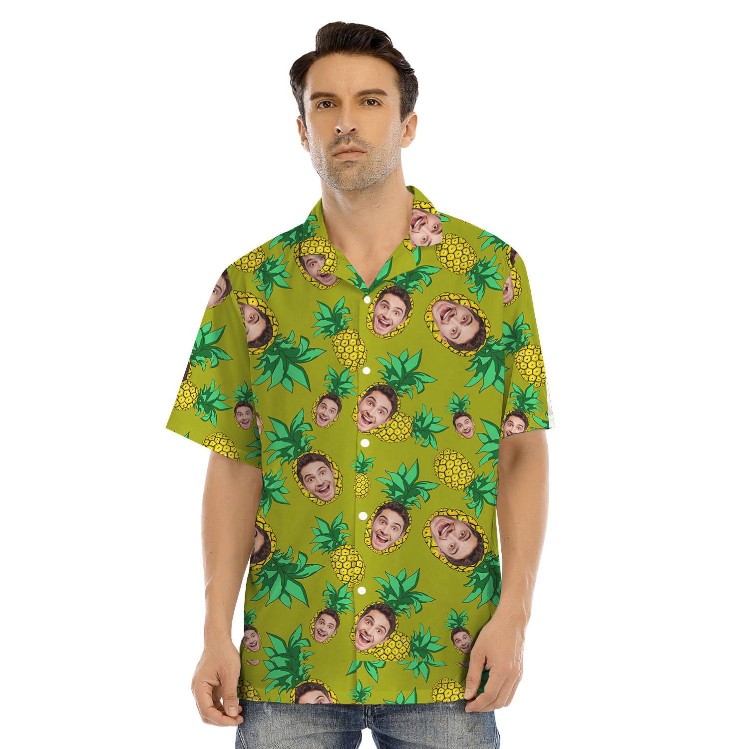 Pineapple White Matching Hawaiian Shirts With Multiple Faces