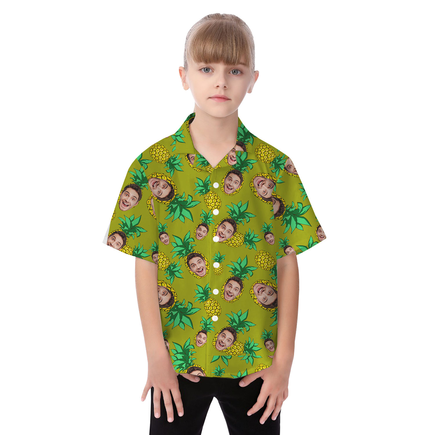 Pineapple White Matching Hawaiian Shirts With Multiple Faces