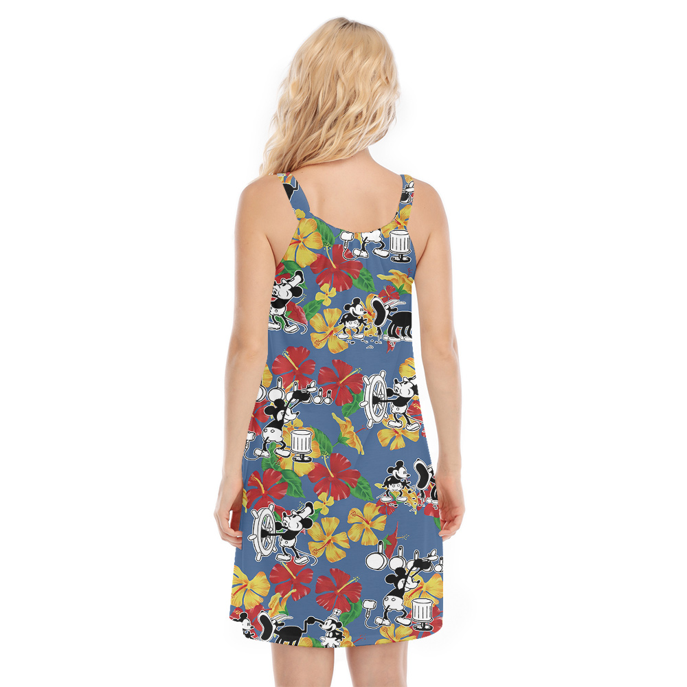 Breezy Bliss Mickey Steamboat Willie 1928 Hawaiian Cami Dress