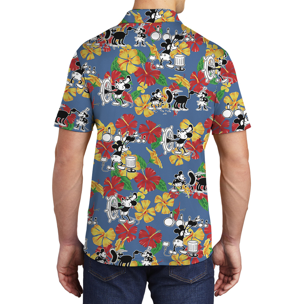 Surf's Up Mickey's Steamboat Willie 1928 Polo Shirts