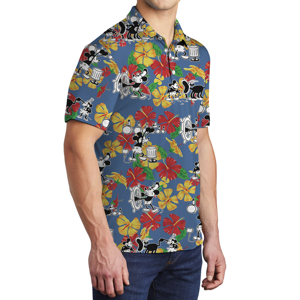 Surf's Up Mickey's Steamboat Willie 1928 Polo Shirts