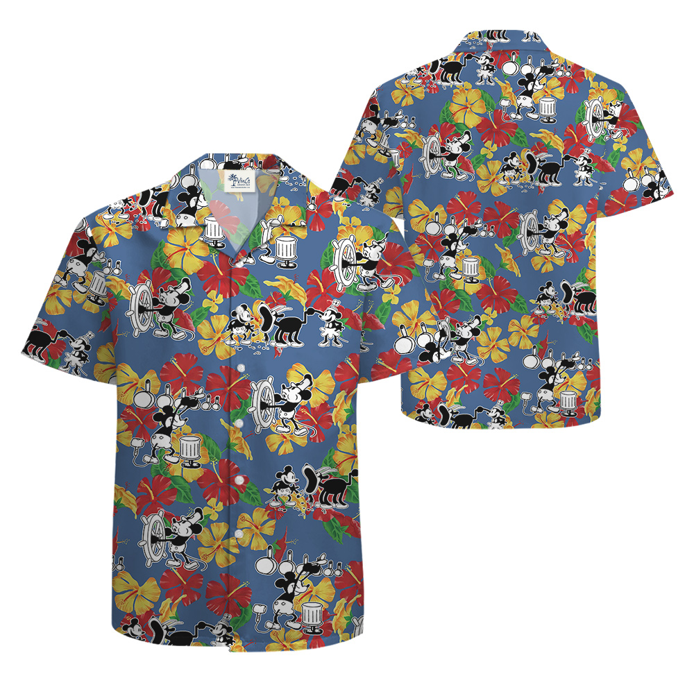 Lagoon Luxuries Mickey 1928 Steamboat Willie Men Shirts