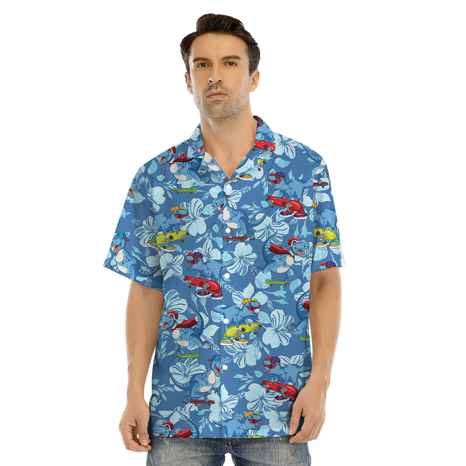 Dinosaur Matching Hawaiian Dress And Shirt For Family