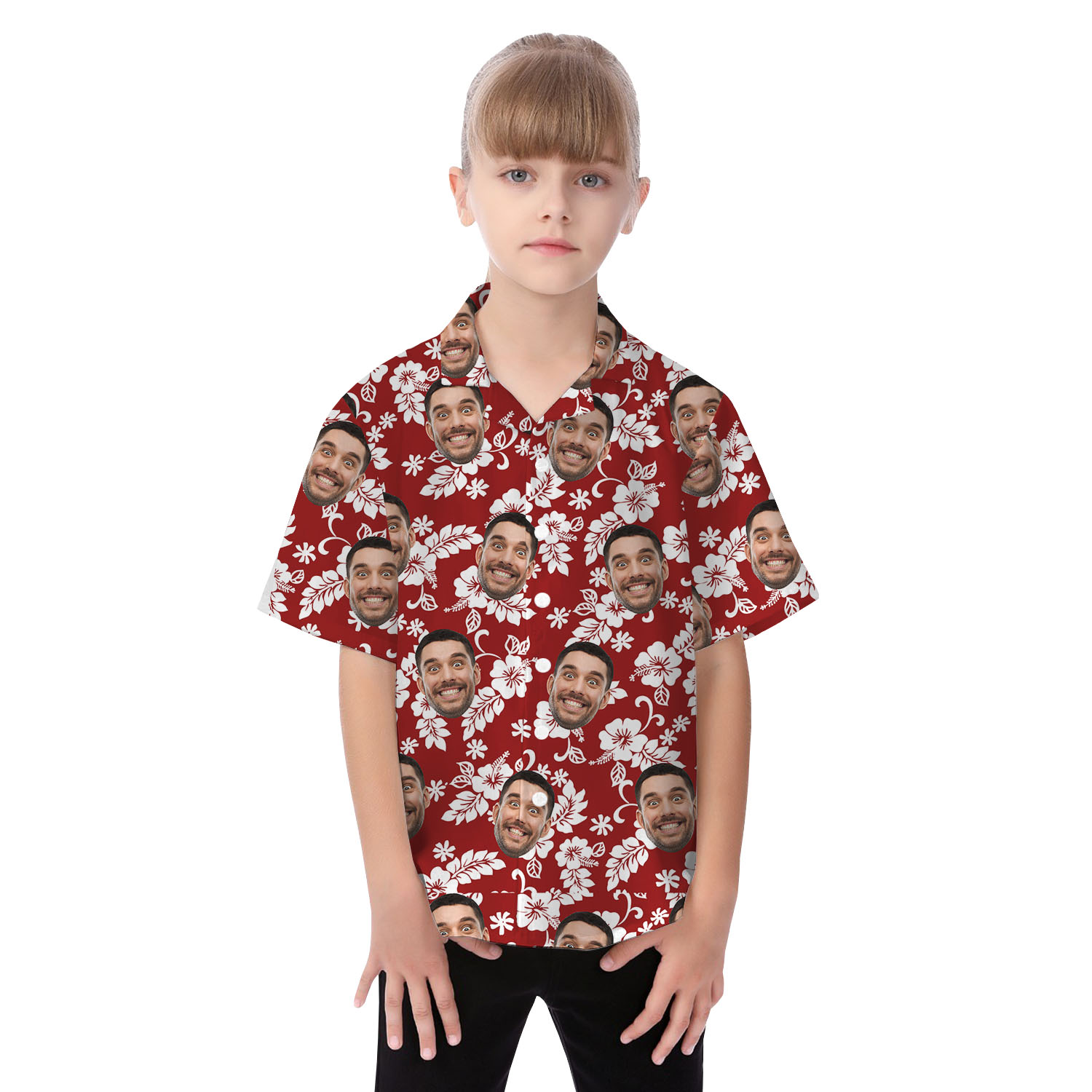 Custom Face Floral Matching Hawaiian Shirt With Dog