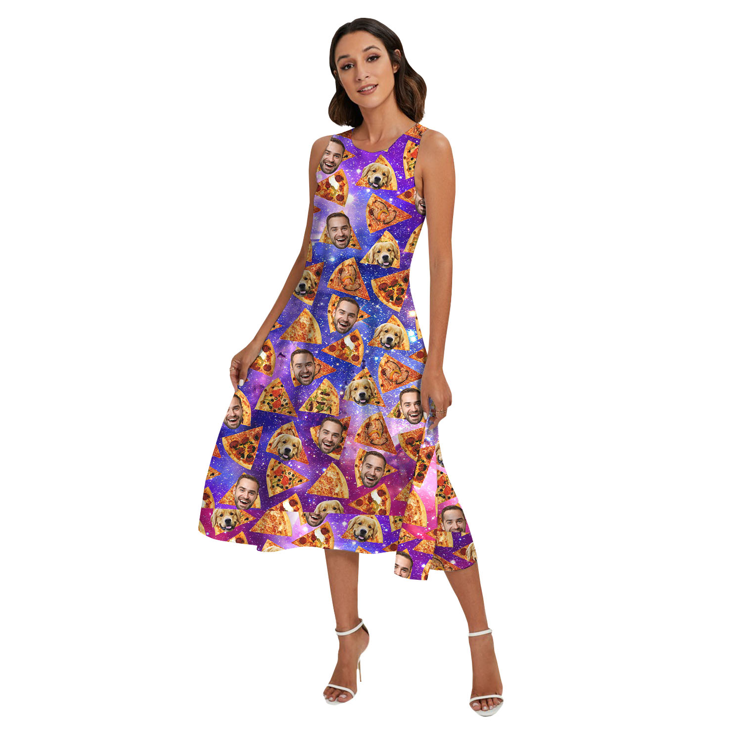 Pizza Custom Face Matching Hawaiian Couple Outfits