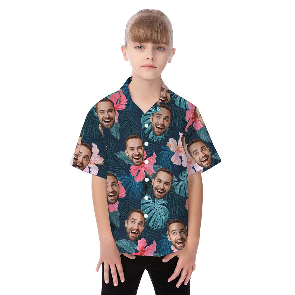 Custom Tropical Matching Hawaiian Shirt And Dress With Faces