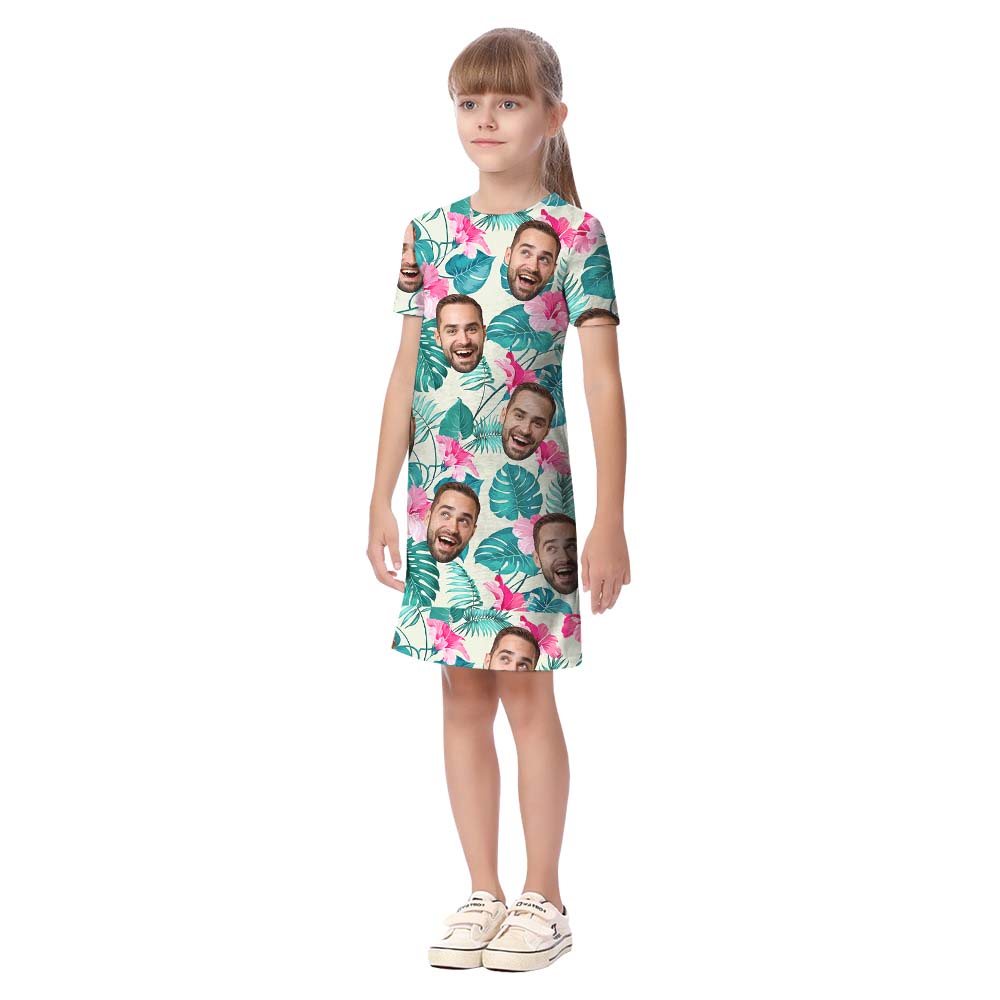 Tropical Floral Custom Face Hawaiian Shirts For Family And Dogs