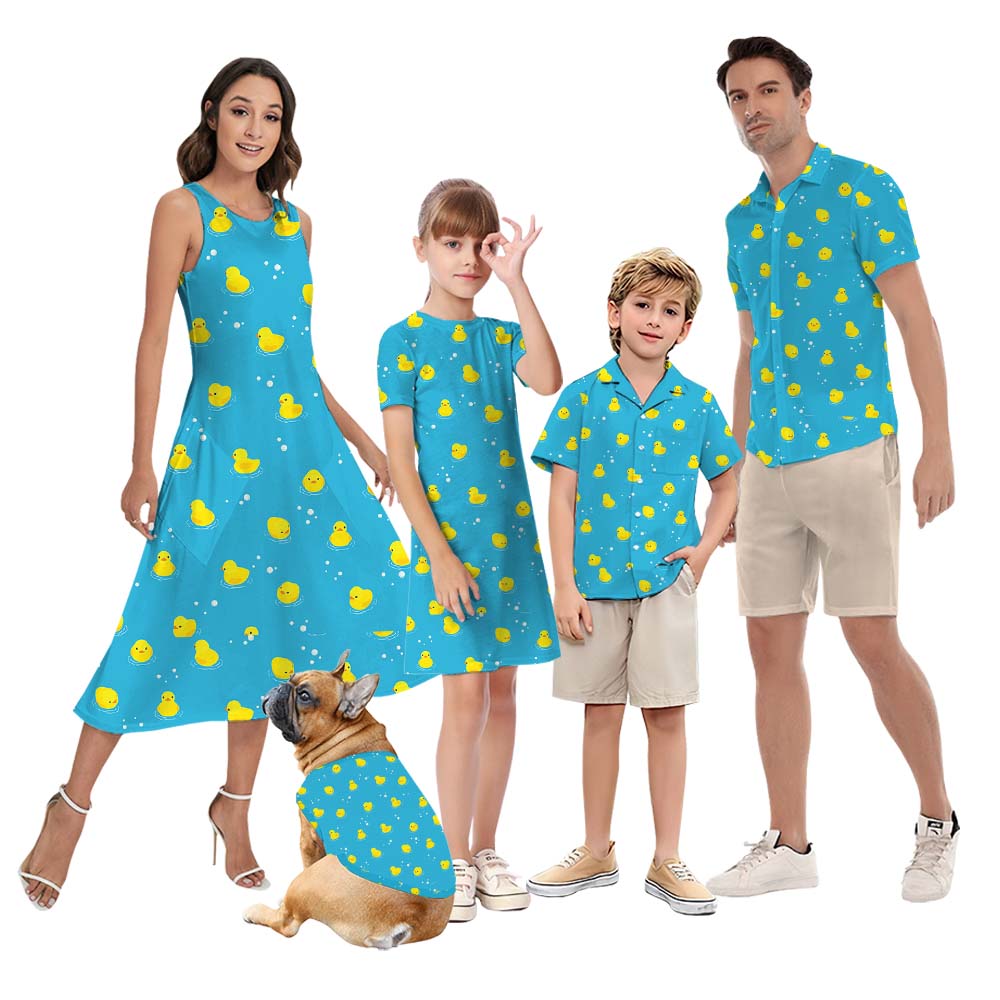 Rubber Duck Blue Matching Family Hawaiian Outfits - variant image 1