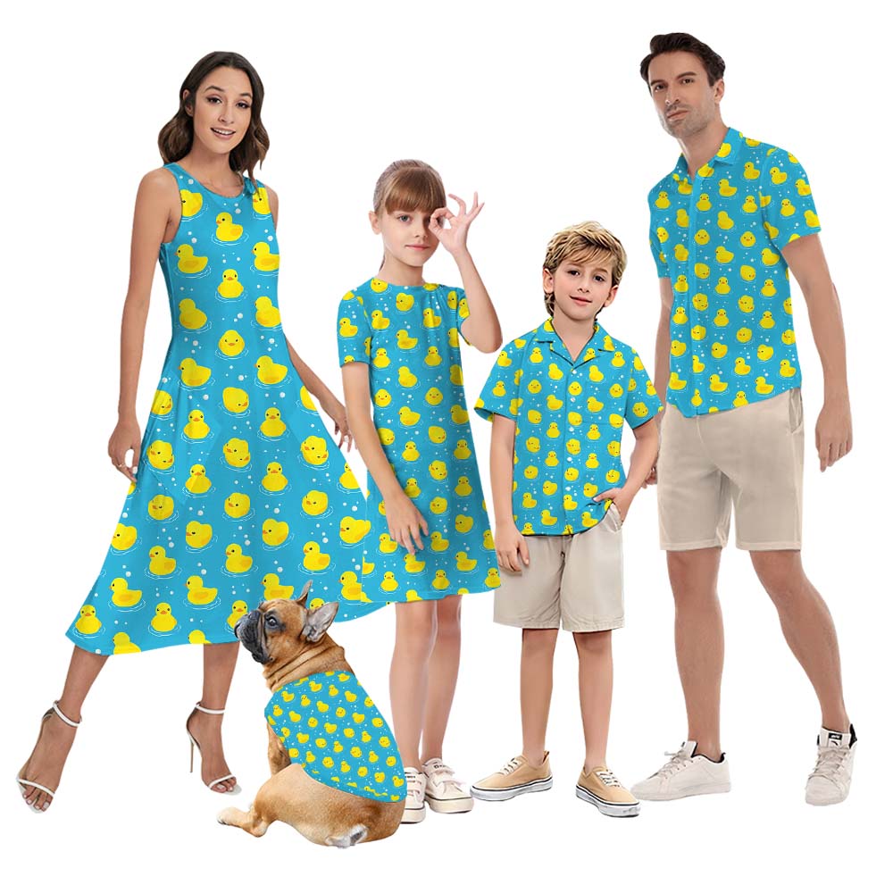Cool Rubber Duck Hawaiian Shirts For Family - variant image 1