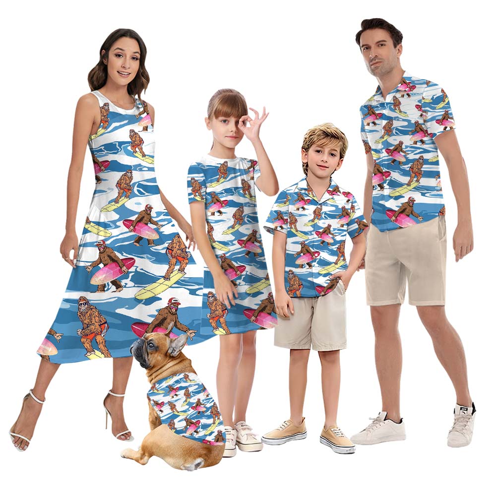 Bigfoot Beach Matching Hawaiian Shirts For Family - variant image 1