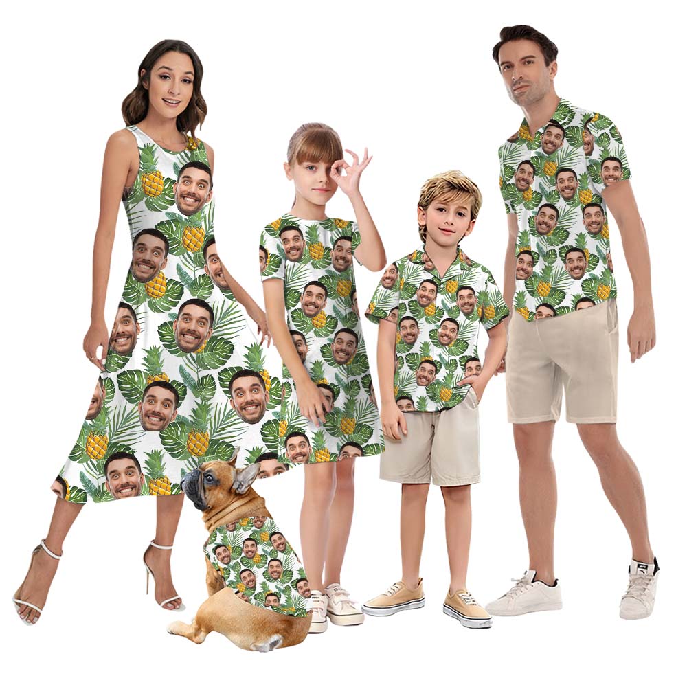 Custom Face Family Matching Hawaiian Clothes - variant image 1