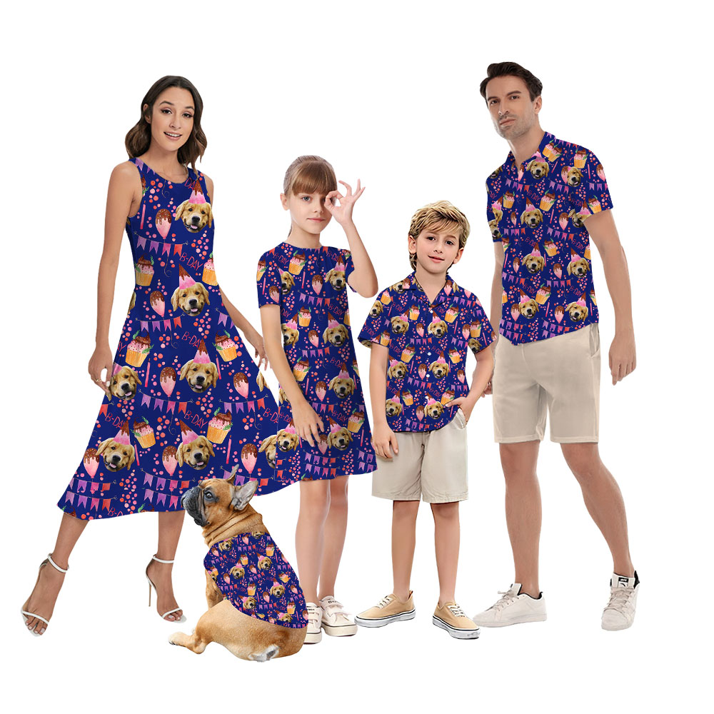 Custom Face Family Matching Hawaiian Birthday Party - variant image 1