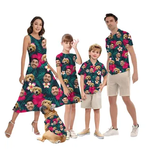 Matching Hawaiian Couple Outfits With Custom Photos