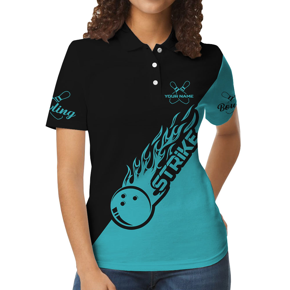 Teal Women's Bowling Custom Polo Shirts - variant image 1