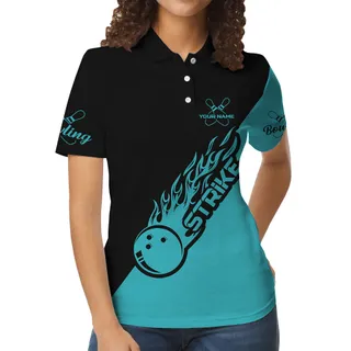 Teal Women's Bowling Custom Polo Shirts