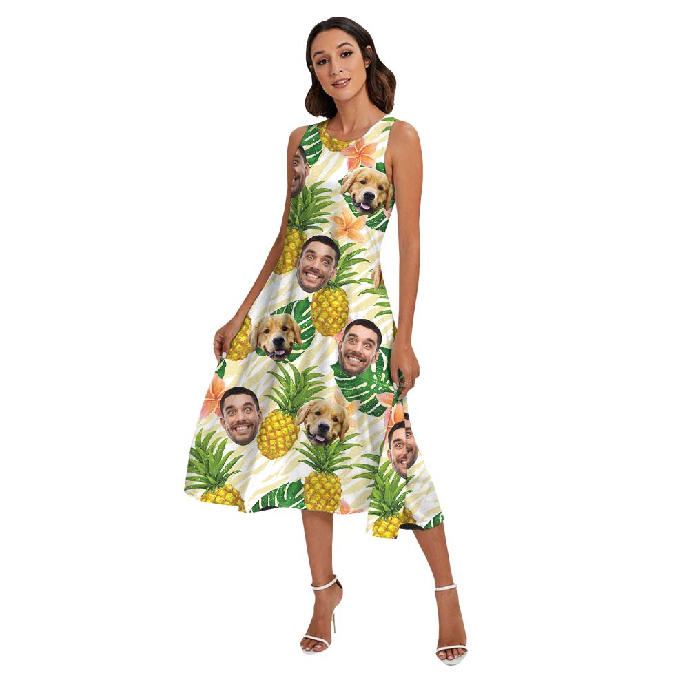 Custom Face Pineapple Matching Family Hawaiian Shirts